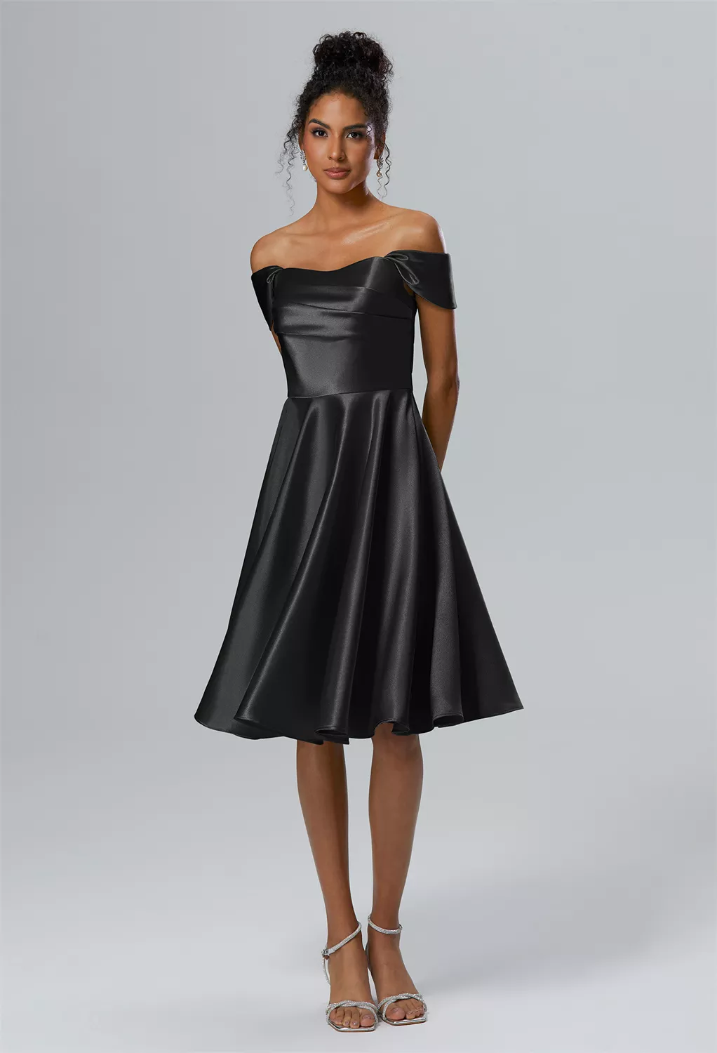 AW Yasmin Black Metallic  Spring Wedding Guest Dresses